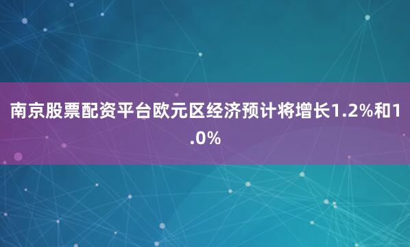 南京股票配资平台欧元区经济预计将增长1.2%和1.0%